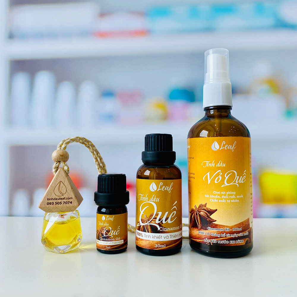 Tinh dầu Quế nguyên chất, xịt phòng Leaf