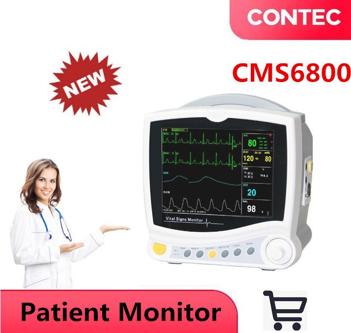 Contec 8'' color TFT LCD ICU patient monitor ECG, RESP, SpO2, PR, NIBP, Dual-channel TEMP CMS6800 CE ราคา 15,882 บาท*ส่งฟรี