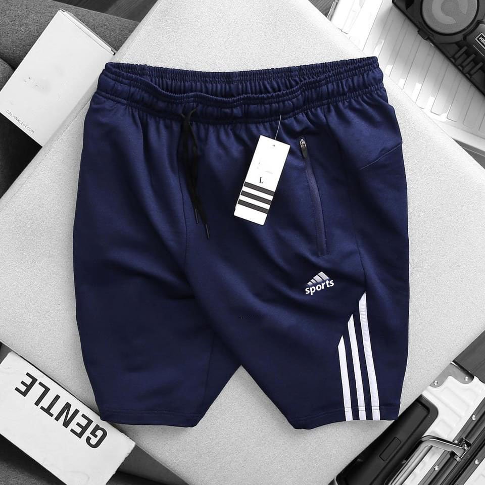 Quần short nam thể thao tập gym 2 túi kéo khoá vải thun lạnh dày đẹp