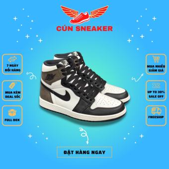 Giày thể thao Jordan cổ cao màu nâu đen hàng sc Full Box, Giày sneaker Jordan cao cổ JD1 high cao cấp full sz nam nữ