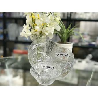 Bát thủy tinh chịu nhiệt kẻ sần | Tô thủy tinh đựng salad | đựng canh | tô chè cao cấp phong cách Retro Bắc Âu mới