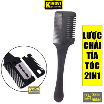 Lược Chải Tóc 2in1 Tiện Lợi - Lược Dao Cạo Cắt / Tỉa Tóc Tháo Lắp Lưỡi Lam Dễ Dàng - Lượt Cắt Tóc Nam / Nữ - Kivovi