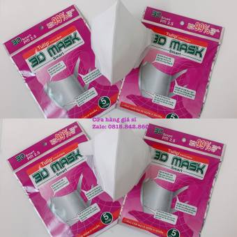 Khẩu trang Y Tế 3D Mask Việt Nhật (5 cái/túi) khẩu trang hàn quốc màu trắng