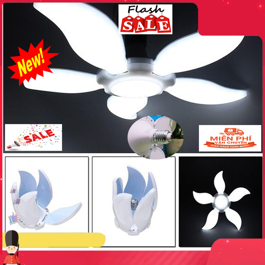Bóng đèn led 5 cánh mango fold 75w siêu sáng - đèn chiếu sáng 5 bóng gấp gọn