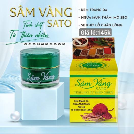 Kem Mụn Sâm Vàng Sato Thảo Dược Đông Y