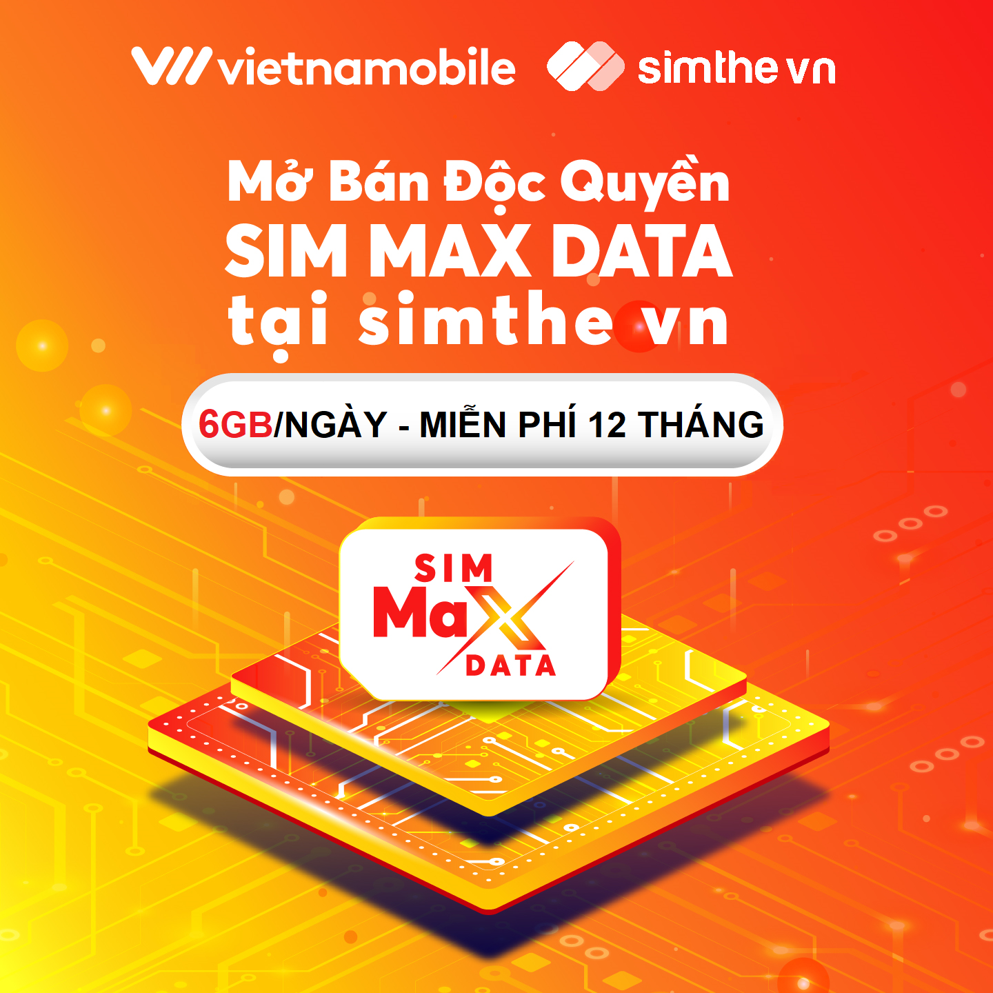 [MIỄN PHÍ 1 NĂM] Sim Data 4G 6GB/Ngày - 180GB/Tháng. Trọn Gói 12 Tháng Không Cần Nạp Tiền, Sim Chưa Kích Hoạt. Hàng Độc Quyền VIETNAMOBILE - SIMTHE.VN