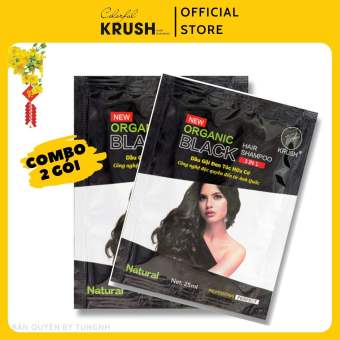 Combo 2 Gói Dầu Gội Đầu Phủ Bạc Đen Tóc Krush Organic 25ml (Màu đen)