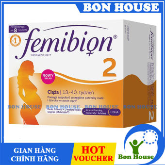 Vitamin bầu Femibion số 2 ( hộp 8 tuần),chính hãng, đủ bill
