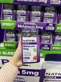 Kẹo dẻo Natrol Melatonin Sleep 5mg Gummies 180 viên và 90 viên hỗ trợ ngủ ngon - Natrol Melatonin 5 mg