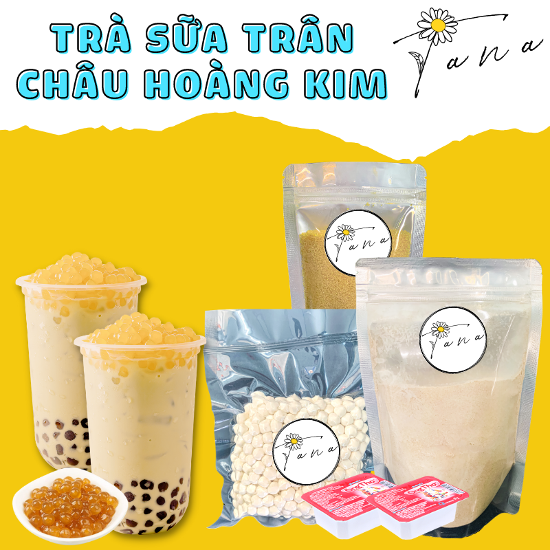 Set 10 ly Trà sữa trân châu hoàng kim Tana Drinks