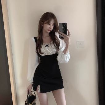 ?? Đầm ôm body tay dài phối ren chất thun lên form tôn dáng