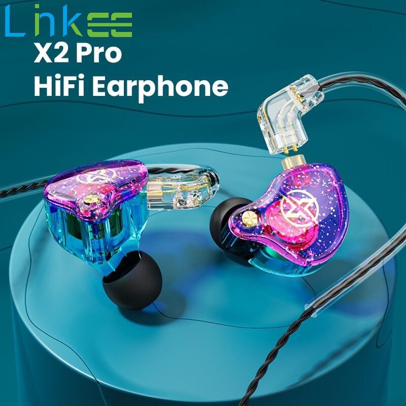 X2 Pro 3.5mm Detachable Wired Deep Bass Headphones Dual Dynamic HiFi Earphone Noise Cancelling Monitor Headset Stereo Music Earbuds ราคา 130 บาท*ส่งฟรี
