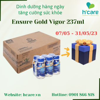 Sữa pha sẵn Ensure Gold Vigor 237ml - Dinh dưỡng tăng cường sức khỏe cho người già, người mới ốm dậy