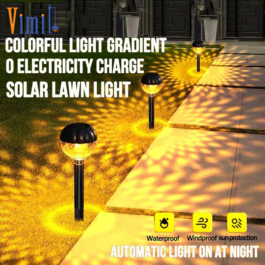 Vimite LED Solar Lawn Light Outdoor Waterproof Garden Flashing Lights