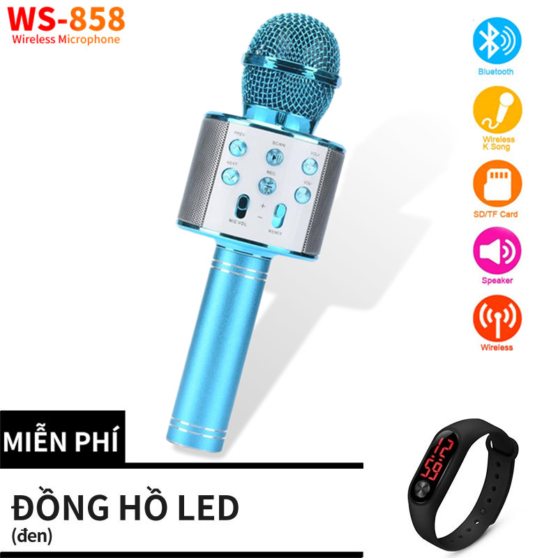 Micro Bluetooth W858 Micro không dây Ktv Karaoke Micro cầm tay