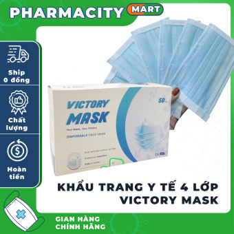 KHẨU TRANG Y TẾ 4 LỚP KHÁNG KHUẨN Victory Mask QUAI MỀM KHÔNG ĐAU TAI