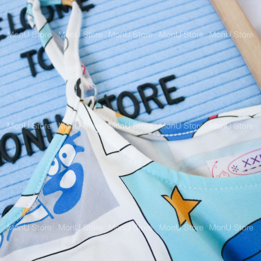 Váy đầm ngủ 2 dây DORAEMON DOREMON tặng kèm bịt mắt ngủ dễ thương cute MON0044