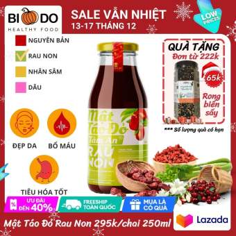 Mật Táo Đỏ Rau Non Tâm An 250ml - Bí Đỏ Food - Trẻ Hóa Đẹp Da Hỗ Trợ Tiêu Hóa