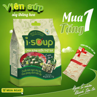 Canh rong biển thịt gà ăn liền I-SOUP 42g túi 06 viên