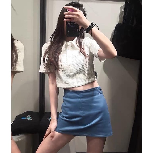 Áo croptop polo nữ vải tổ ong 🦋 áo thun nữ cộc tay dáng ngắn 🦋