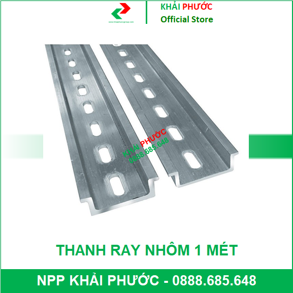 [HCM]Thanh ray nhôm DIN bắt CB Tép Áp tô mát Át tô mát Aptomat tép cầu dao điện tép tủ điện dài 1m - KHẢI PHƯỚC ELECTRIC