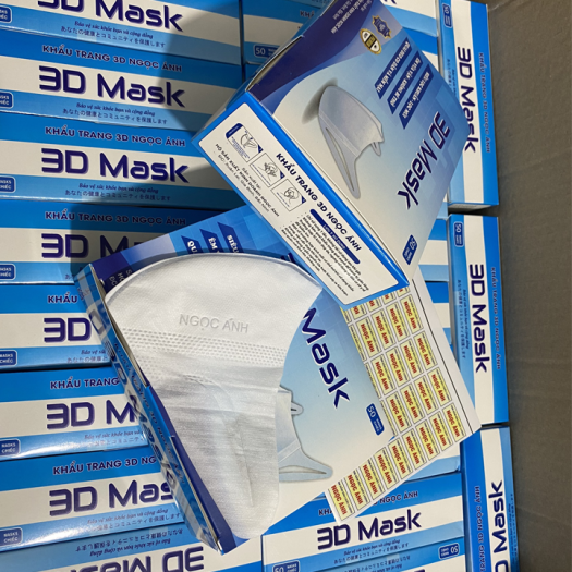 KHẨU TRANG 3D MASK NGỌC ÁNH-KHÁNG KHUẨN TỐT-NGUYÊN LIỆU AN TOÀN-1 HỘP 50C