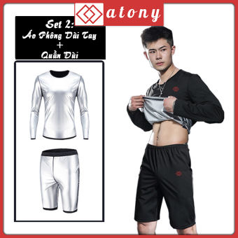 Bộ quần áo ép cân nam ATONY, đồ tập sinh nhiệt giảm mỡ cao cấp giúp đổ mồ hôi, tan mỡ bụng