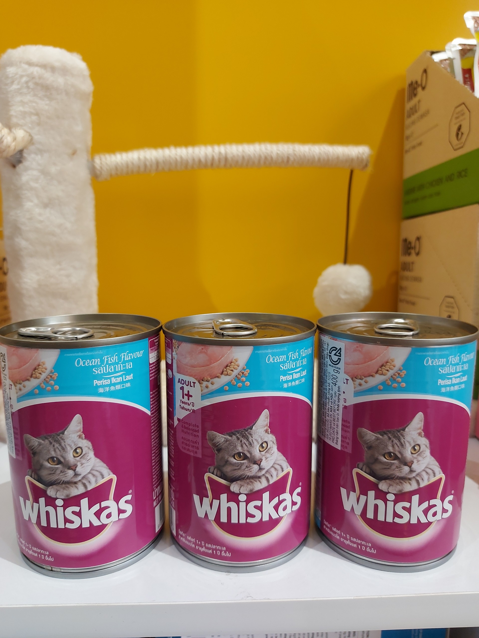 Combo 3 lon pate Whiskas cho mèo vị cá biển, vị cá ngừ