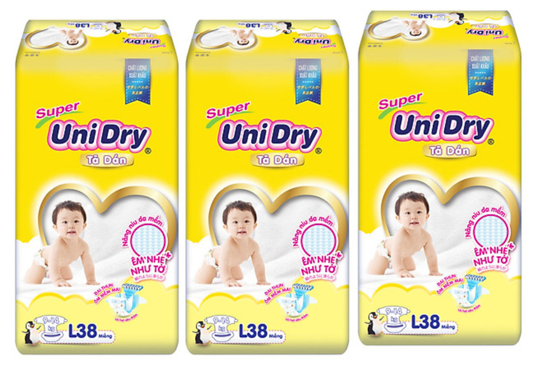 Combo 3 Bịch Tả Dán Unidry Đủ Size S48 - M42 - L38 - XL34 Miếng