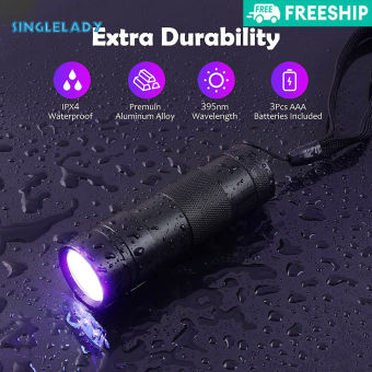 SingleLady  12LED Violet Đèn pin 395 Violet Đèn pin uv tiền giấy phát hiện chất huỳnh quang đèn phát hiện móng tay Keo UV chữa Đèn soi tiền giả, Đèn LED UV tia cực tím Đèn pin tia cực tím UV LED có đèn nền