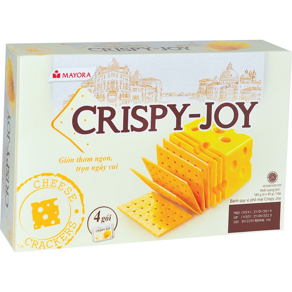 Bánh quy vị phô mai Crispy Joy hộp 180g 360g