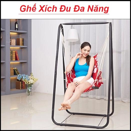 Ghế Võng Xích Đu Trong Nhà - Ghế Xích Đu Treo Khung Thép Chống Gỉ Cao Cấp, Ghế Xích Đu, Ghế Xích Đu Sân Vườn, Ghế Xích Đu Thư Giãn Đa Năng