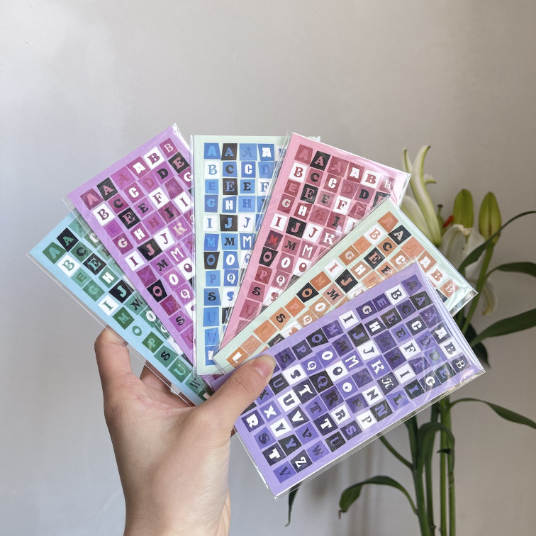 Tấm sticker bling bling chữ cái ngộ nghĩnh