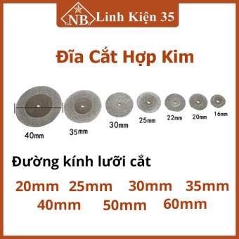 Đĩa cắt hợp kim đường kính 20mm-50mm, lưỡi cắt sắt thép phủ kim cương đa năng trục 3mm