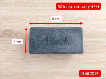 BỘ 4 Nút nhựa, đế nhựa 4x8 bịt đầu sắt hộp 4x8, gắn chân ghế, chân bàn, tiện lợi. Chống ồn, trầy xước gạch, đá, sàn gỗ
