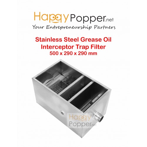 happypopper Grease Oil Interceptor Trap Filter 500 x 290 x 290 mm 42 Liter (GT-M0003)