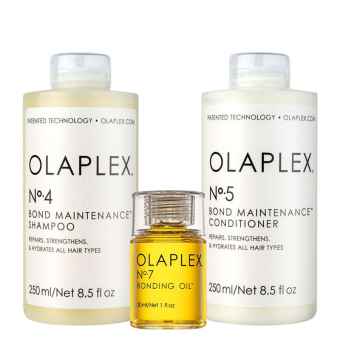 Bộ 3 sản phẩm OLAPLEX No.4 + Dầu xả OLAPLEX No.5 + Tinh dầu OLAPLEX No.7 phục hồi tóc hư 250ml