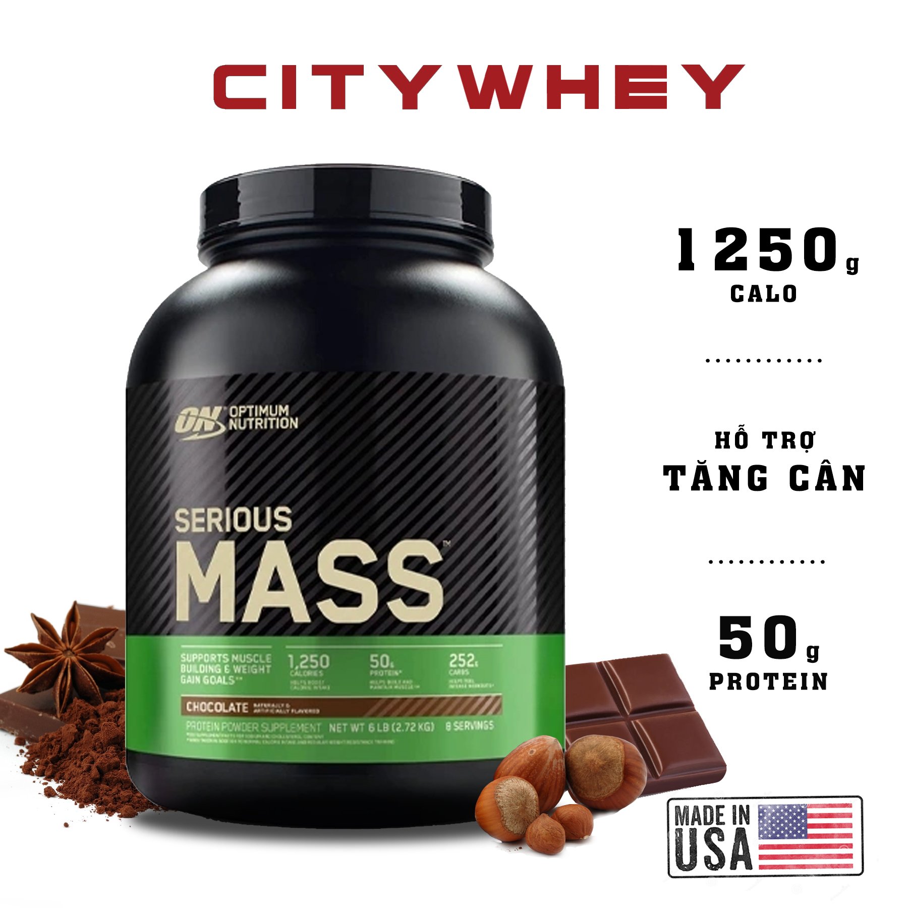Mass gainer optimum nutrition serious mass 6lbs , sữa tăng cân tăng cơ - hàng mỹ