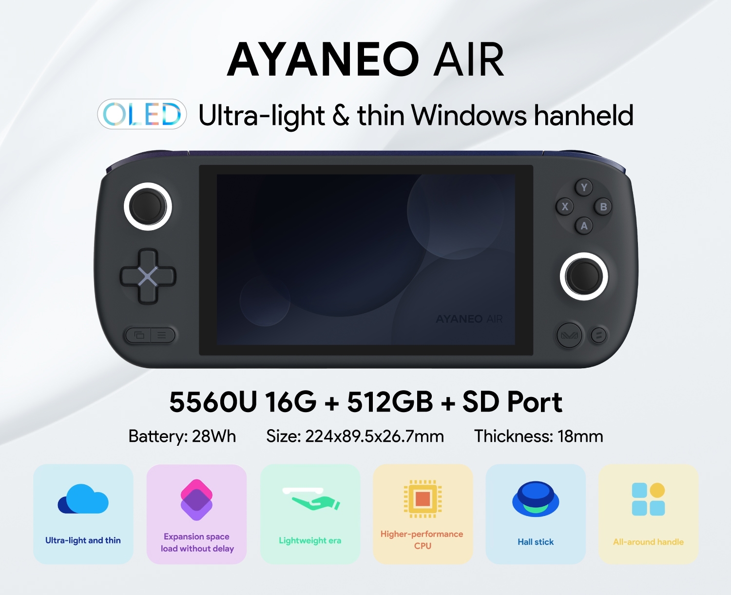 Ayaneo Air Pro AMD Ryzen 5 5560U 16GB RAM 512GB SSD (Black