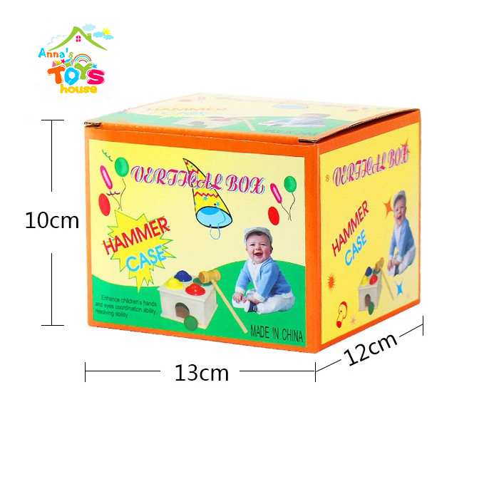 Đồ chơi hộp đập 4 bóng tròn bằng búa gỗ vui nhộn cho bé