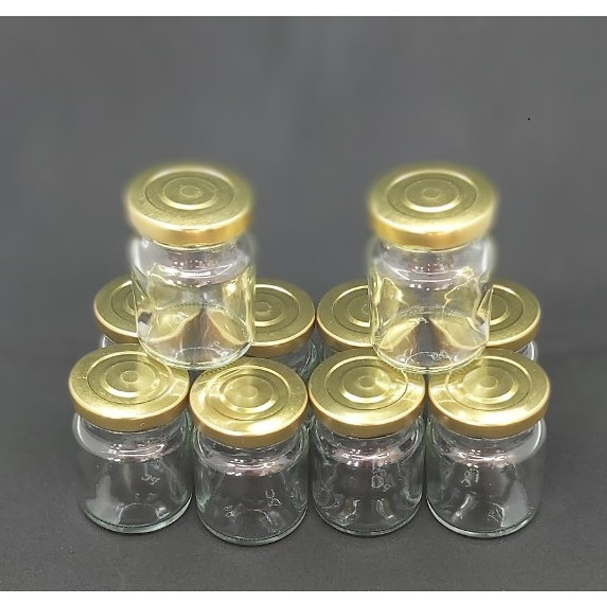 Combo 10 hũ thủy tinh nắp thiếc vặn 120ml - hũ 120ml đựng yến chưng, hủ thủy tinh đựng dầu dừa, hũ gia vị