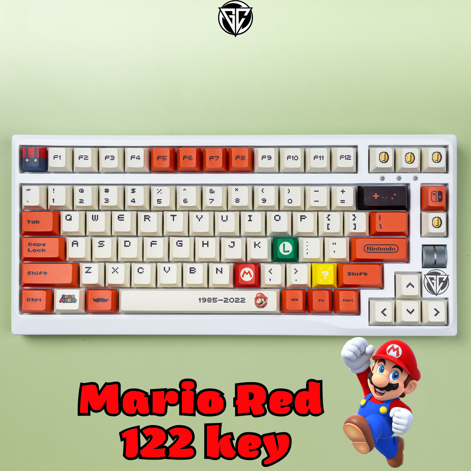 Keycap mario đỏ 122 nút nhựa pbt profile cherry