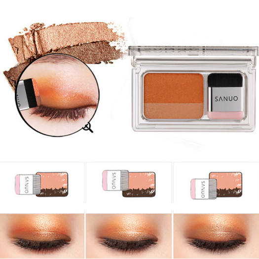 Phấn Mắt Lười 2 Màu VOPRO, Phấn Cầu Vồng Làm Đẹp Lung Linh