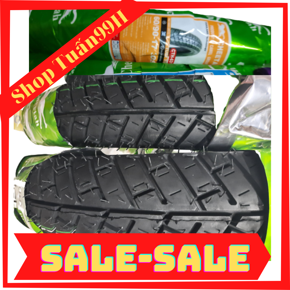 Vỏ cheetah loại dùng ruột gai kiểu michelin size 50/100-17, 60/90-17, 70/90-17, 80/90-17