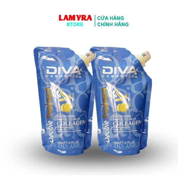 Kem ủ tóc collagen diva 500ml - dầu ủ tóc dưỡng ẩm phục hồi siêu mềm mượt lamyra