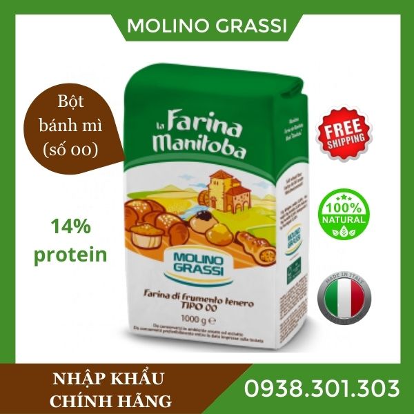 Bột làm bánh mì Manitoba Molino Grassi 1kg