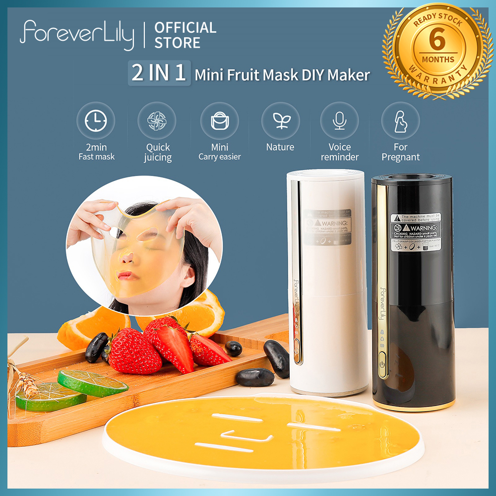 Foreverlily máy làm mặt nạ trái cây mini tự làm 2 trong 1 máy làm đẹp mặt nạ trái cây chế độ làm sạch tự động cho mặt nạ tự làm diy