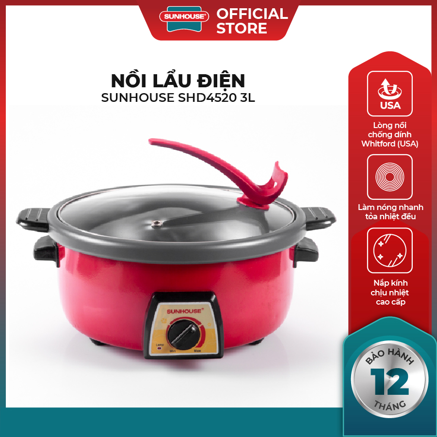 Bếp lẩu điện SUNHOUSE Đa năng 3L SHD4520