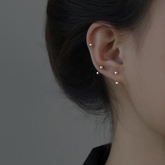 Khuyên tai bạc nữ, khuyên tai nụ bi, khuyên tai cong bi, khuyên tai bi lẻ chiếc