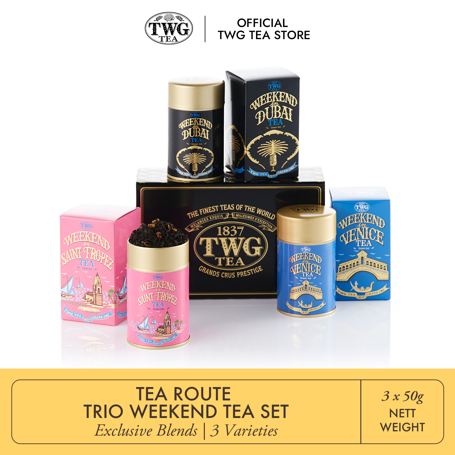 Twg Gift Set: Chamomile Herbal Infusion & Assorted Tea Blends In